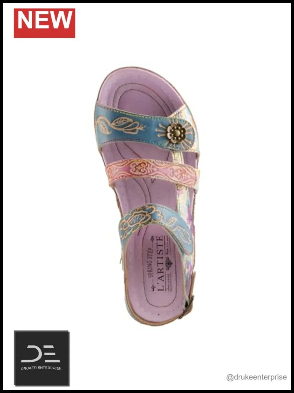 Slingback Wedge Sandals with Buckle Leather Faux Leather